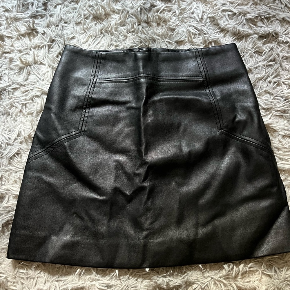 H&M Black Leather Mini Skirt